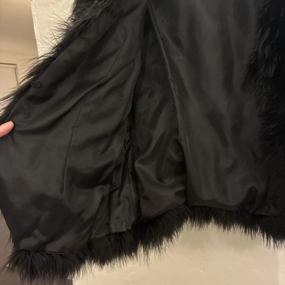 Neiman Marcus Feather Jacket Black Women - Picture 3 of 9